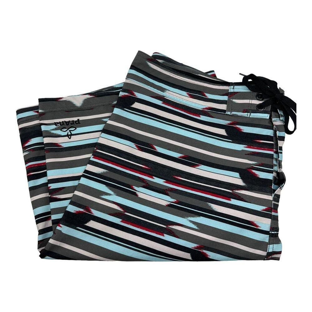 PrAna Men's Board Shorts 38 Black Quick Dry Lightweight Pool Beach Casual